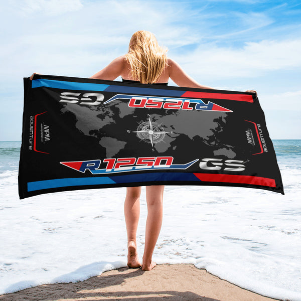 Designed Beach Towel Inspired by BMW R1250GS Rally Motorcycle Model MPM Motorcycle Mat