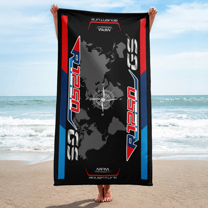 Designed Beach Towel Inspired by BMW R1250GS Rally Motorcycle Model - MM9247