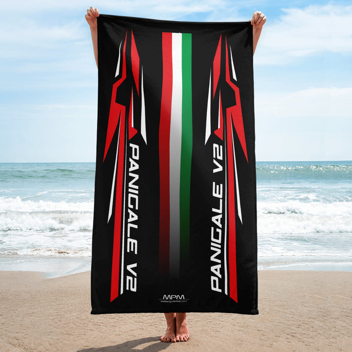 Designed Beach Towel Inspired by Ducati Panigale V2 Motorcycle Model - MM9186