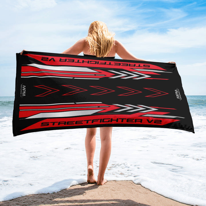 Designed Beach Towel Inspired by Ducati Streetfighter V2 Ducati Red Motorcycle Model - MM9258