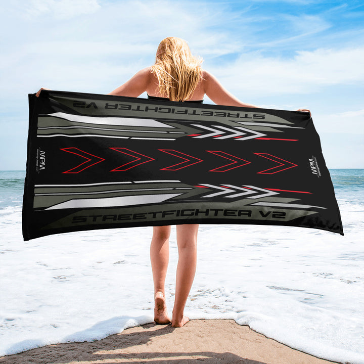 Designed Beach Towel Inspired by Ducati Streetfighter V2 Storm Green Motorcycle Model - MM9258