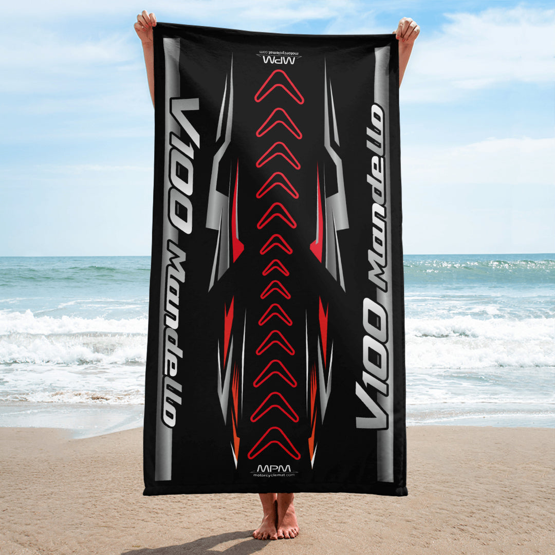 Designed Beach Towel Inspired by Moto Guzzi V100 Mandello Grigio Avanguardia Color Motorcycle Model - MM9206