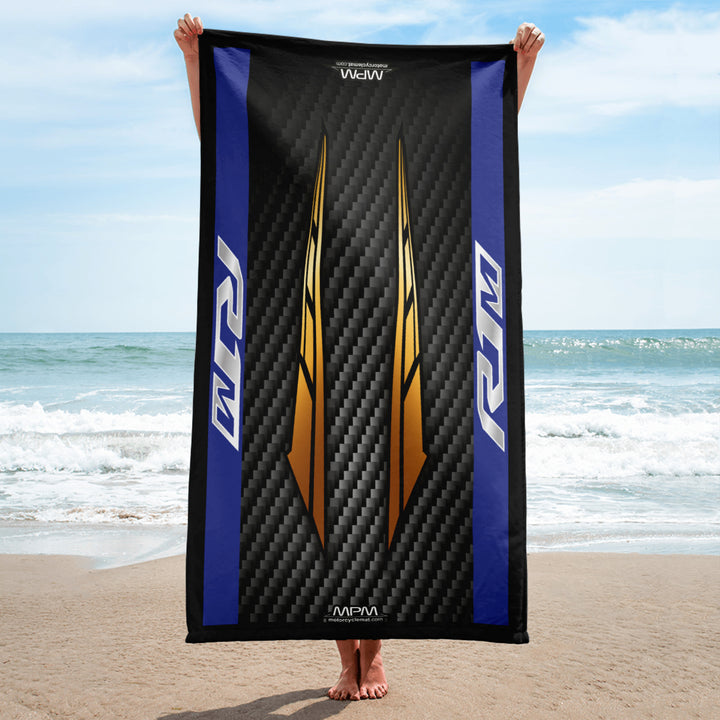 Designed Beach Towel Inspired by Yamaha R1M Carbon Motorcycle Model - MM9112