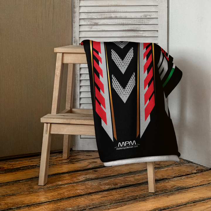 Designed Beach Towel Inspired by Aprilia RS660 Racing Black Color Motorcycle Model - MM9275