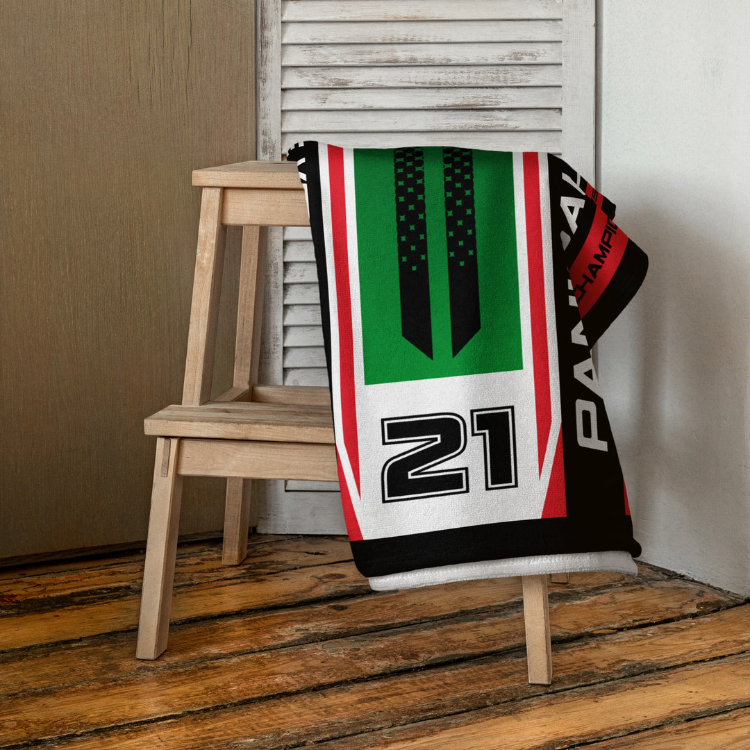 Designed Beach Towel Inspired by Ducati Panigale V2 Bayliss 1ST CHAMPIONSHIP 20TH ANNIVERSARY Motorcycle Model - MM9193