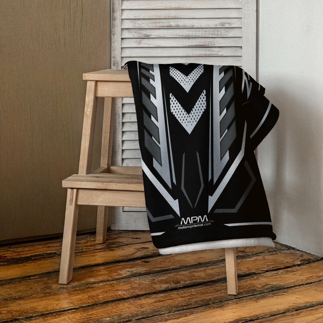 Designed Beach Towel Inspired by Kawasaki Ninja ZX-10R Black Motorcycle Model - MM9398