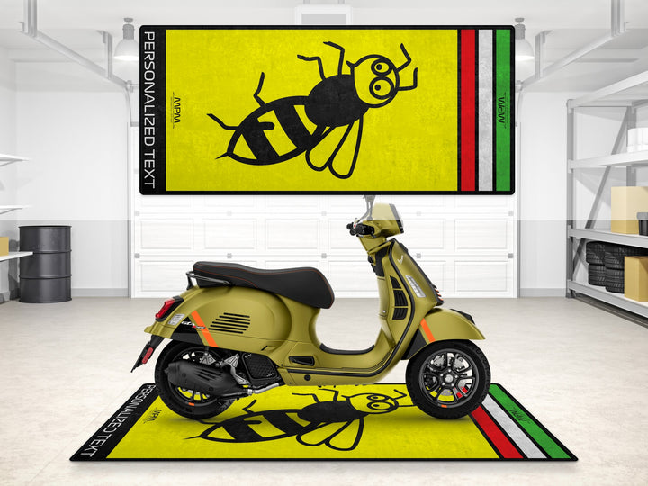 Designed Pit Mat for Vespa Bee Design Scooter Motorcycle - MM7215