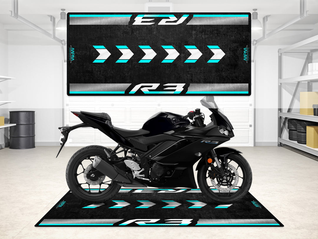 Designed Pit Mat for Yamaha R3 Motorcycle - MM7114